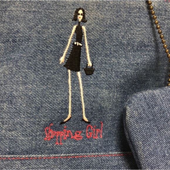 Blue Denim Sunny Hawaii “The Girls” Bag with embroidery and matching coin purse - Picture 3 of 13